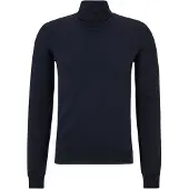 HUGO Rullekravesweater i merinould med broderet logo