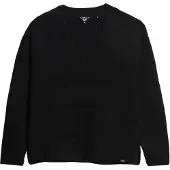 Superdry Superdrytil kvinder. W6110521A Overdimensioneret trøje med V-hals, sort (XS), Casual, Akryl