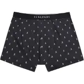 Scalpers Boksershorts 'Just Skull' navy / hvid