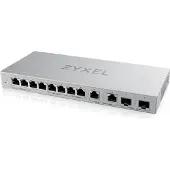 Zyxel XGS1010-12 - V2 - switch - Administreret - 8 x 10/100/1000 + 2 x 100/1000/2.5G + 2 x 1 Gigabit / 10 Gigabit SFP+ (uplink) - desktop, væg-monterbar