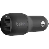 Belkin BoostCharge Dual Charger - Bilstrømsadapter - 24 Watt - 4.8 A - 2 output-stikforbindelser (USB) - sort