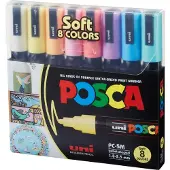 Posca Paintmarker PC-5M Soft Colors - med 8 stk ass. farver
