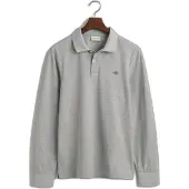 Gant Ganttil mænd. 2230 Polo Shield Pique grå (S), Casual, Bomuld, Lange ærmer