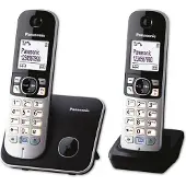 Panasonic KX-TG6812 - Trådløs telefon med opkalds-ID - DECT\GAP - sort + ekstra telefonrør - Engelsk brugervejledning