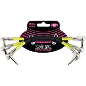 Ernie Ball 6059 6" Flad vinkel/fladvinkel patchkabel 3-pak - sort