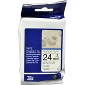 Brother TZe-R251 gavebånd 24mm x 4m - sort på hvidt satinbånd