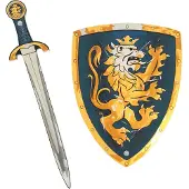 Liontouch Udklædning - Noble Knight-sæt - Sværd & Skjold - Blå - - OneSize - Udklædning