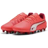 Puma KING MATCH FG/AG Football Boots Youth, Shoes, Glowing Red/White/Red Fire, 37.5