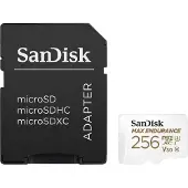 SanDisk Max Endurance - Flashhukommelseskort (microSDXC til SD adapter inkluderet) - 256 GB - Video Class V30 / UHS-I U3 / Class10 - microSDXC UHS-I