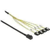 DeLOCK - ATA/SAS-kabel - SAS 6Gbit/s - 4-Lane - 4 x Mini SAS HD (SFF-8643) (han) til SATA (hun) - 50 cm - haspet