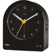 Braun BC22, Quartz alarmur, Rund, Sort, Gul, 12t, Alarm, Analog