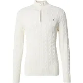 Gant Ganttil mænd. 8050603 Beige pullover med halv lynlås (XL), Casual, Bomuld