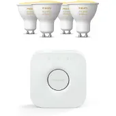 Philips Bundle: 4 White Ambiance Gu10 + Hue Bridge
