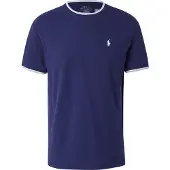 Ralph Lauren Polo Ralph Laurentil mænd. 710963492001 Klassisk Fit marineblå elastisk piqué-t-shirt (L), Casual, Bomuld, Korte ærmer