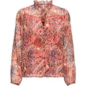 ONLY Bluse 'ONLVIKKI' beige / dueblå / orange