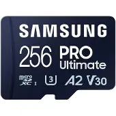 Samsung PRO Ultimate MB-MY256SA - Flashhukommelseskort (SD adapter inkluderet) - 256 GB - A2 / Video Class V30 / UHS-I U3 - microSDXC UHS-I - blå