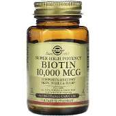 Solgar , Super Høj Potensitet Biotin, 10.000 mcg, 60 Vegetariske Kapsler