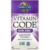 Garden of life , Vitamin Code, RAW Zink, 60 Vegan Kapsler