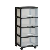 Keter reol på hjul med 4 x 20 ltr. skuffer