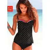 LASCANA Tankini-overdel 'Monroe' neonpink / sort / hvid