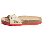 Bayton Pantoletter 'ANASTASIA' creme / brandrød / sort