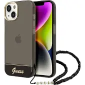 GUESS GUHCP14SHGCOHK iPhone 14 6,1" sort / sort hardcase Gennemsigtig perlerem