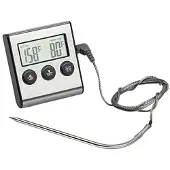 24hShop Digitalt ovntermometer/stegetermometer med timer og lydsignal