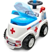 Falk Ambulance ride-on med opbevaringsrum, rat og horn