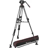 Manfrotto 504x Fluid Videohåndtag Med 645 Hurtigt Dobbeltaluminiumstativ
