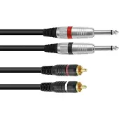 Omnitronic adapterkabel 2x cinch/2x jack 1 m sw (30225212)