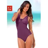 LASCANA Formgivende badedragt 'Dagmar' aubergine