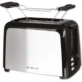 Emerio TO-123924, 2 skive(r), Sort, Rustfrit stål, Knapper, 750 W, 220 - 240 V, 50 / 60 Hz