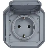 Legrand PLEXO55 schuko stikkontakt 16A 2 modul grå