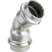 Viega Inox bøjning 45 grader 28 mm Inox, rustfri stål muffe/muffe, SC-Contur