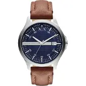 Armani Exchange Analogt ur mørkeblå / brun / sølv