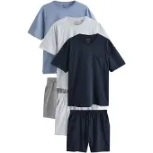 Next Pyjamas kort natblå / opal / mørkegrå / grå-meleret