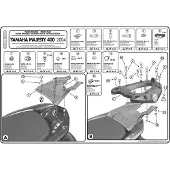 Givi Monokey Yamaha Majesty 400 Top Case Bagmontering