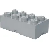 LEGO Opbevaringsboks - 8 Knopper - 50x25x18 - Lysegrå - - OneSize - Boks