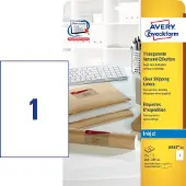 Avery Etiketter 210x297 mm (A4) transparent med QuickPEEL til inkjet printer - (25 ark)