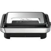 Tefal Inicio Compact GC270D10, Sort, Rustfrit stål, Rektangulær, Rist, 230 x 145 mm, 1 zone(s), Hængslet låg