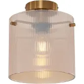 QAZQA Art Deco loftslampe messing med ravglas - Laura