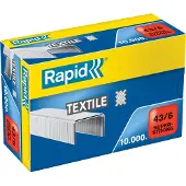 Rapid X10000 Super Stærke Galvaniserede Tekstilklammer 43/6 Mm
