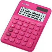 Casio MS-20UC - Skrivebords-regnemaskine - 12 cifre - solpanel, batteri - rød
