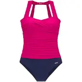 LASCANA Formgivende badedragt navy / neonpink