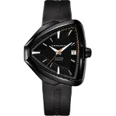 Hamilton Herreur H24585331 American Classic Ventura Sort/Gummi