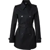 Ralph Lauren Lauren Ralph Laurentil kvinder. 297967126001 Sort crossover trenchcoat i bomuldsblanding (M), Casual, Klassisk