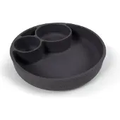 Filibabba Tallerken - Silikone - Ruminddelt - Stone Grey - - OneSize - Tallerken