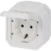Legrand PLEXO55 komplet Schuko stikkontakt auto terminal 16A 2M hvid