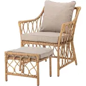 Bloomingville Belluce Loungestol med taburet, Natur, Polyrattan
