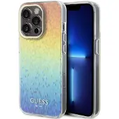 GUESS IML Faceted Mirror Disco Iridescent-etui til iPhone 15 Pro - flerfarvet